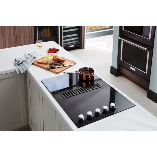 KitchenAid KCED600GBL 30" Electric Downdraft Cooktop with 4