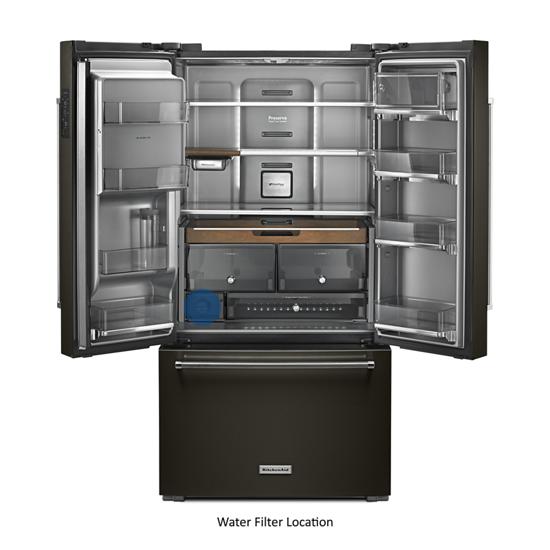 Kitchenaid Krfc704fbs 23 8 Cu Ft 36 Counter Depth French Door Platinum Interior Refrigerator With Printshield Finish Krfc704fbs Weaver Appliance