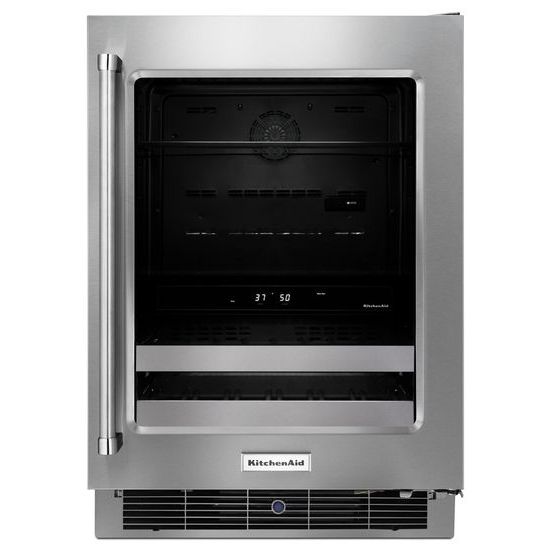 KitchenAid 24" Stainless Steel Beverage Center with SatinGlide® Metal-Front Racks