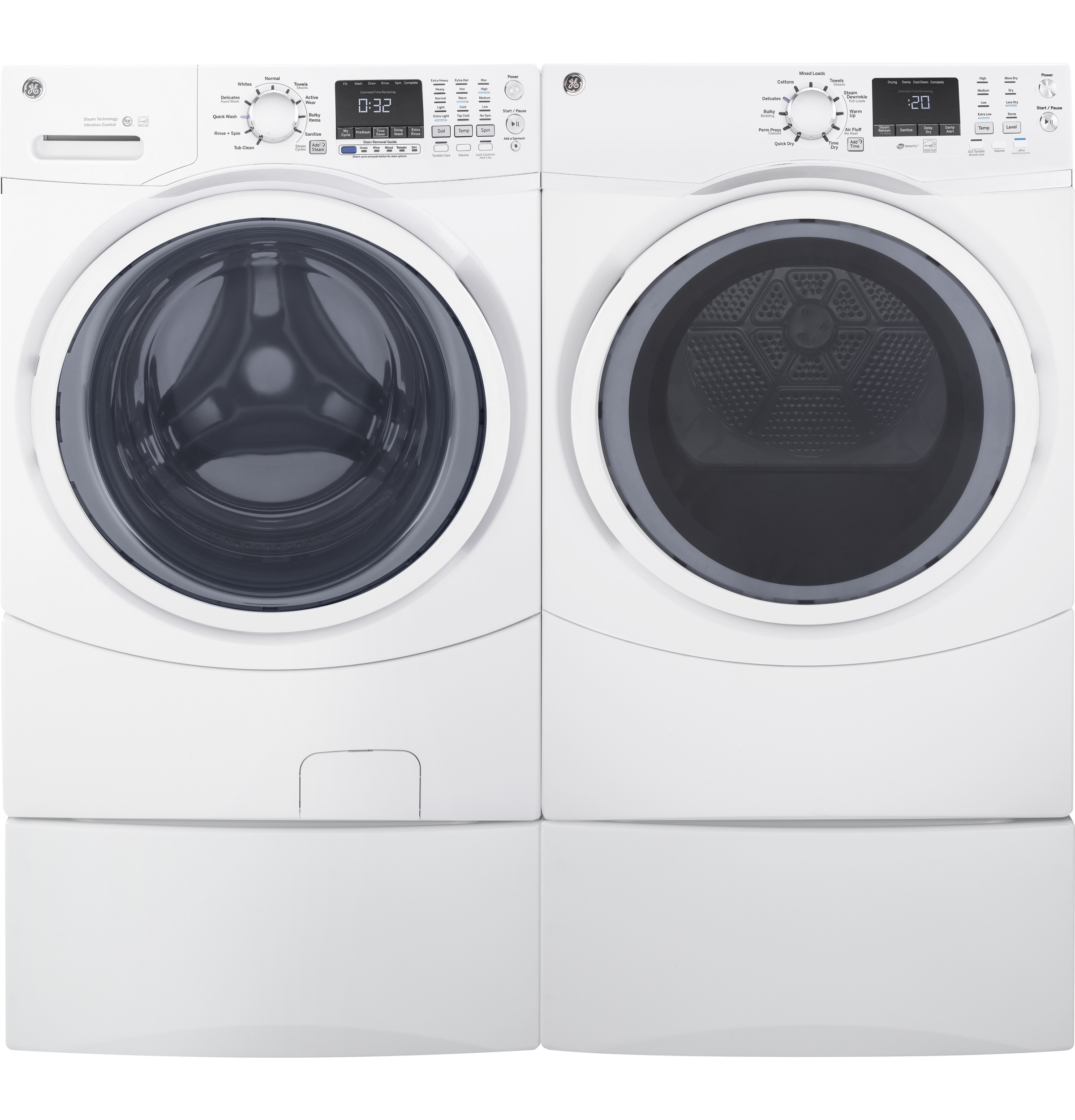 GE GFD45GSSMWW GE® 7.5 cu. ft. Capacity Front Load Gas Dryer with
