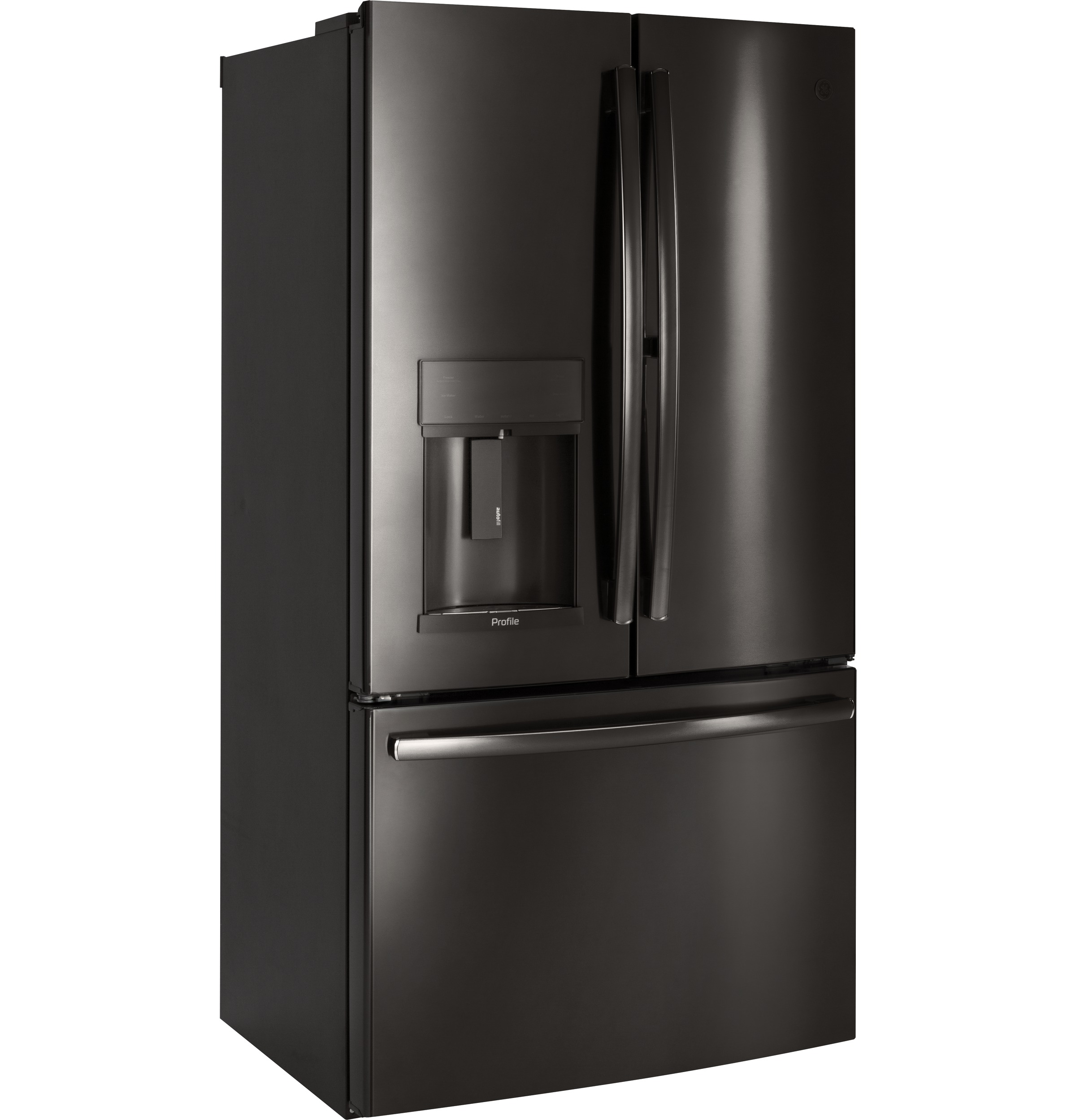 Model: PYD22KBLTS | Profile GE Profile™ Series 22.1 Cu. Ft. Counter-Depth French-Door Refrigerator with Door In Door and Hands-Free AutoFill