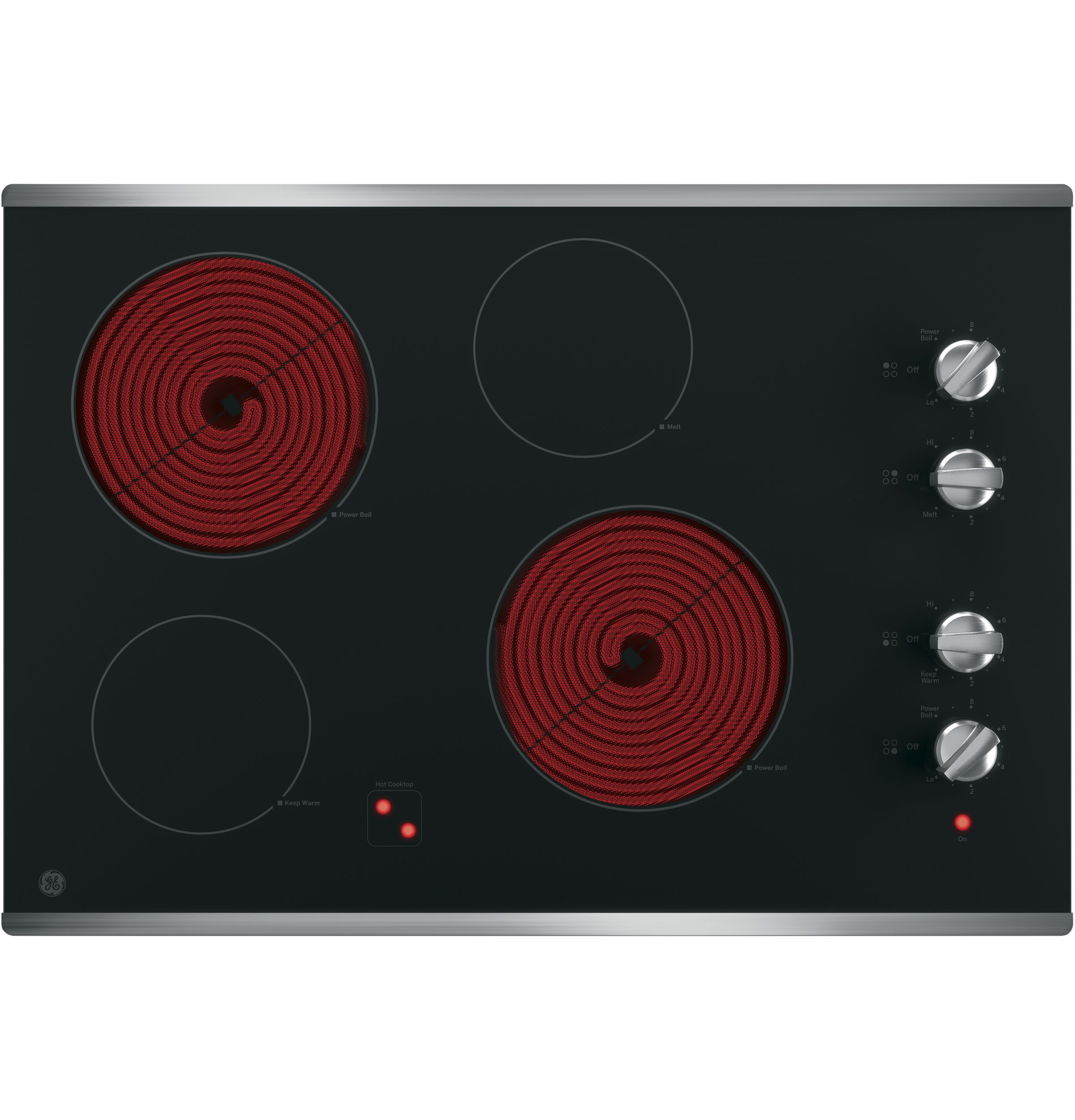 GE JP3030SJSS GE® 30" BuiltIn Knob Control Electric Cooktop