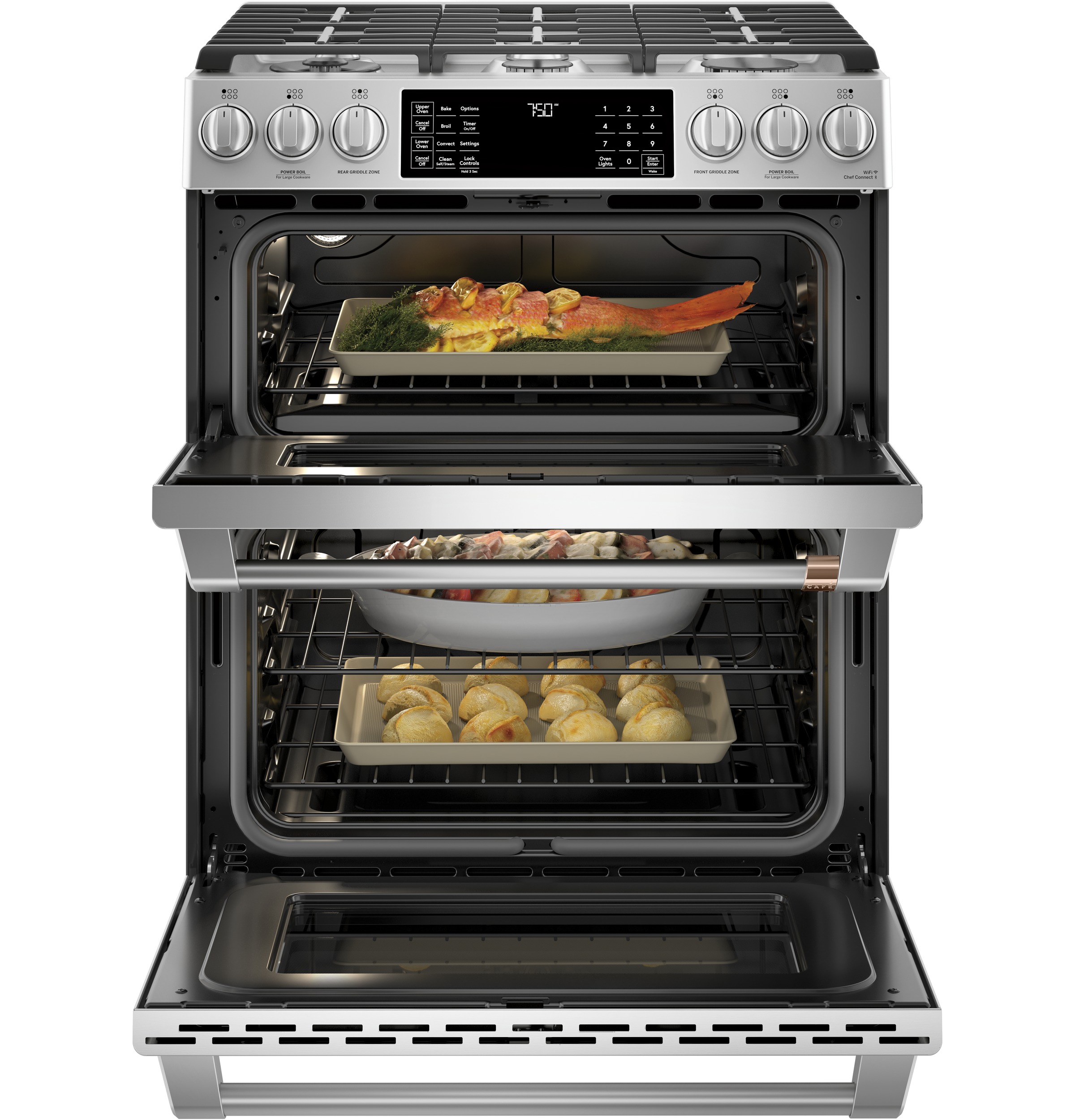 Cafe CGS750P2MS1 Café™ 30" Smart SlideIn, FrontControl, Gas