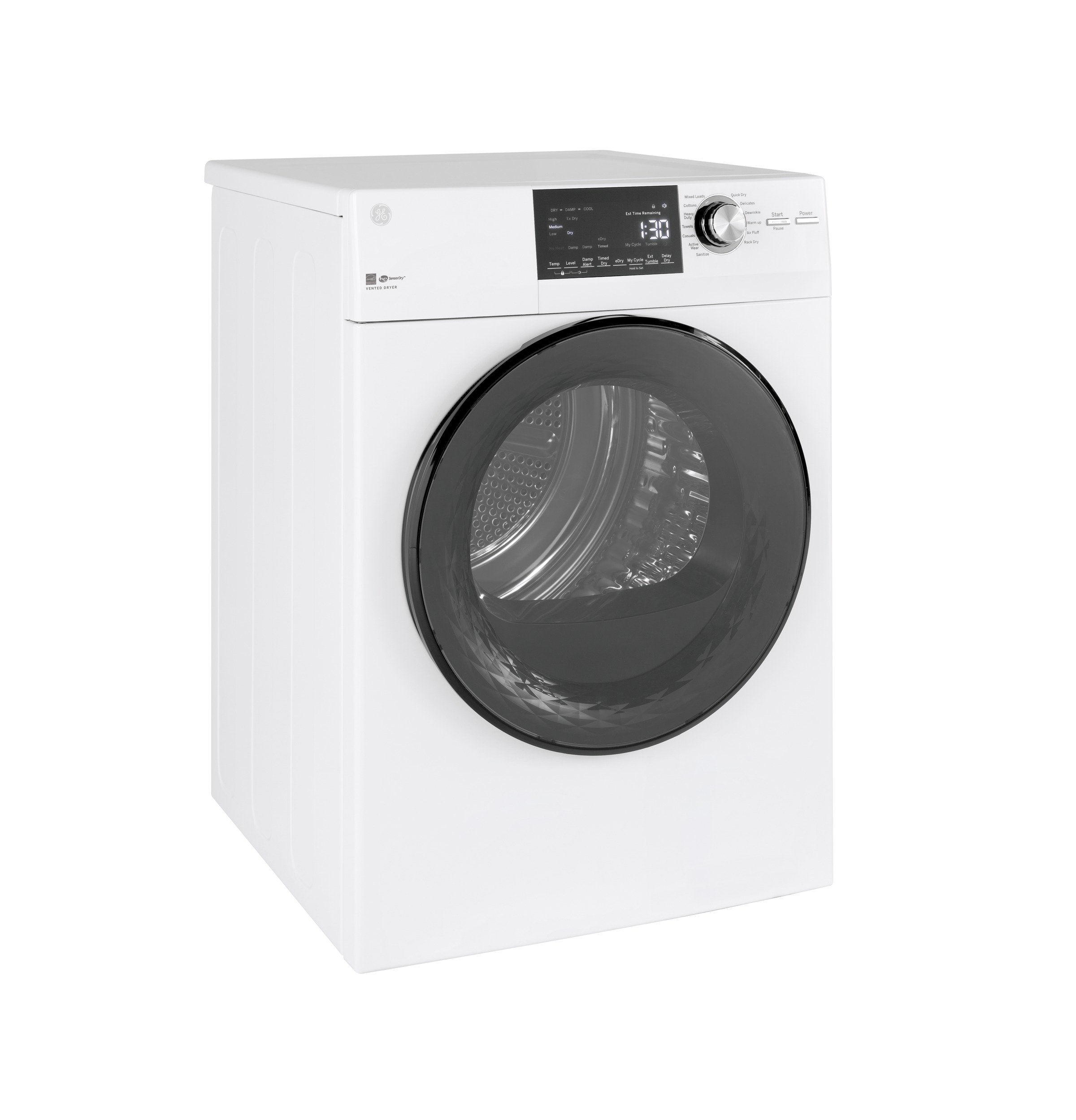 Model: GFD14ESSNWWSD | GE GE®  24" 4.3 Cu.Ft. Front Load Vented Electric Dryer with Stainless Steel Basket