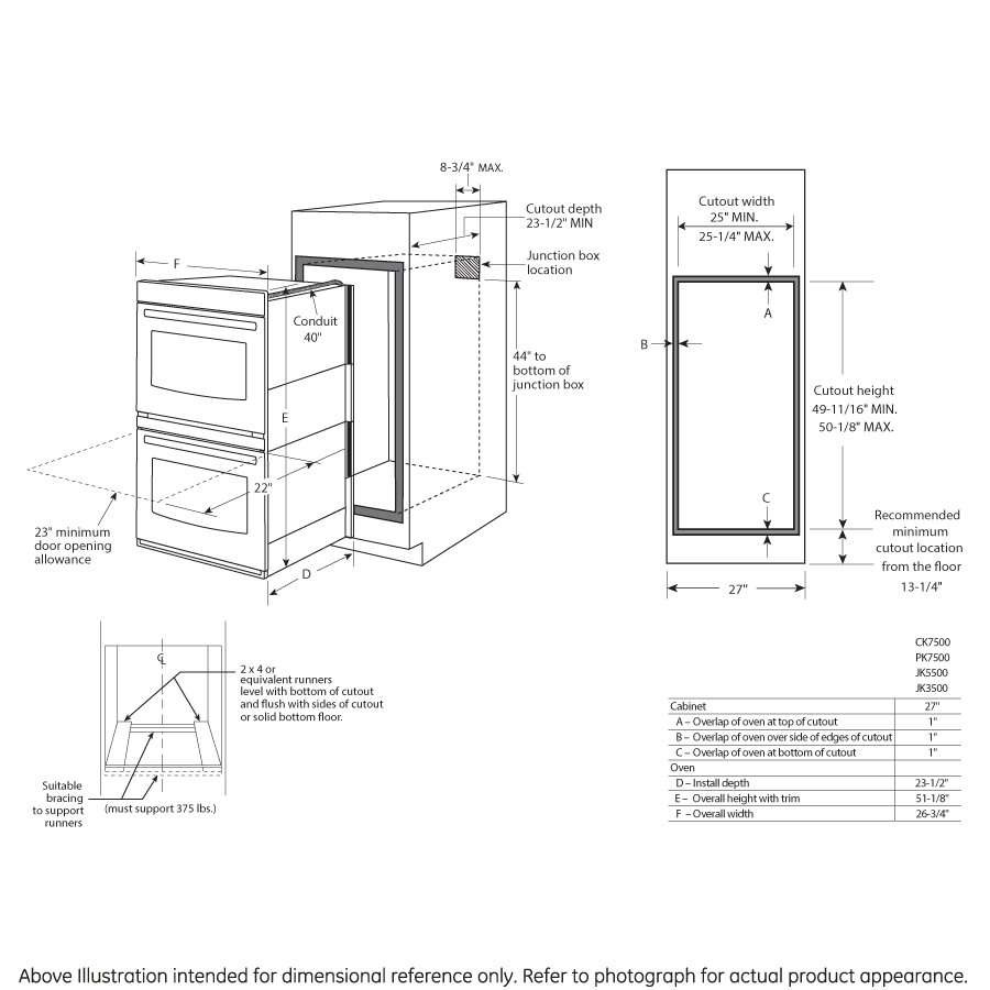 Ge Jk5500sfss Ge 27 Built In Double Convection Wall Oven