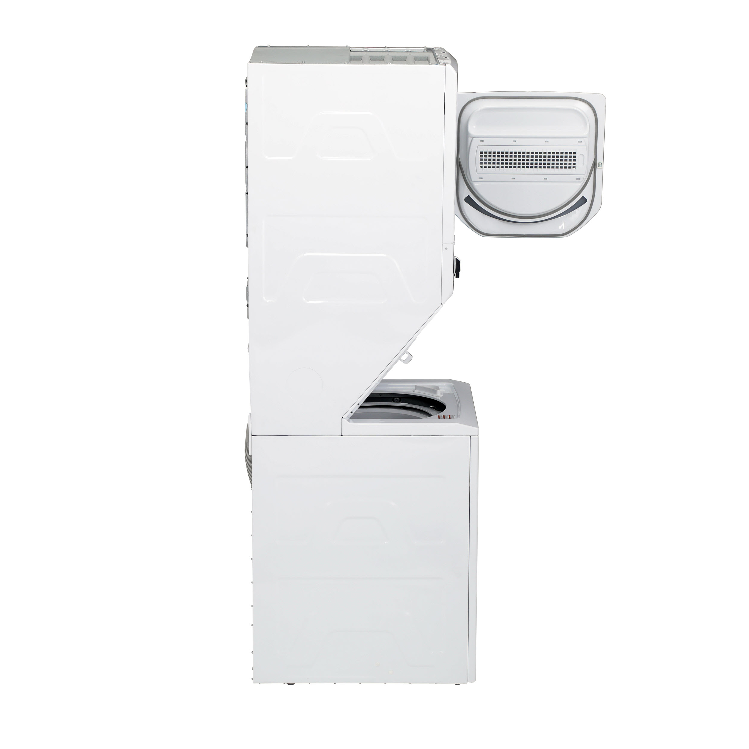 Ge Gud24essmww Ge Unitized Spacemaker 2 3 Cu Ft Capacity Washer With Stainless Steel Basket And 4 4 Cu Ft Capacity Electric Dryer Gud24essmww Atlantic Appliance