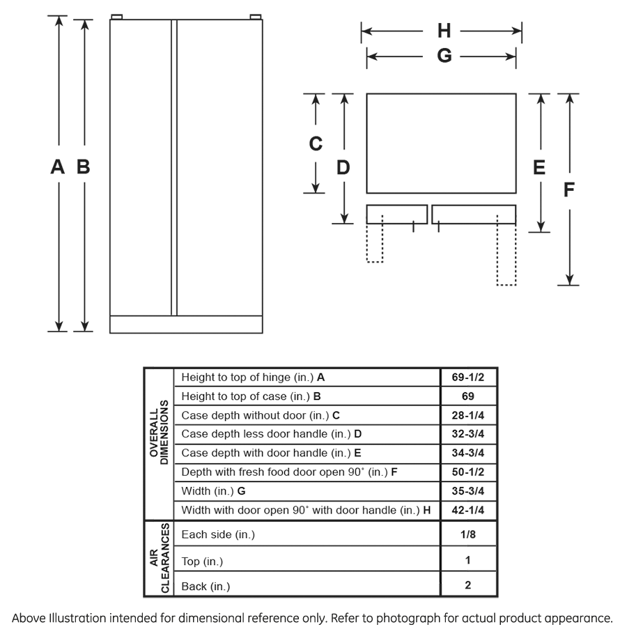 GE GSS25IYNFS GE® 25.1 Cu. Ft. Fingerprint Resistant SideBySide