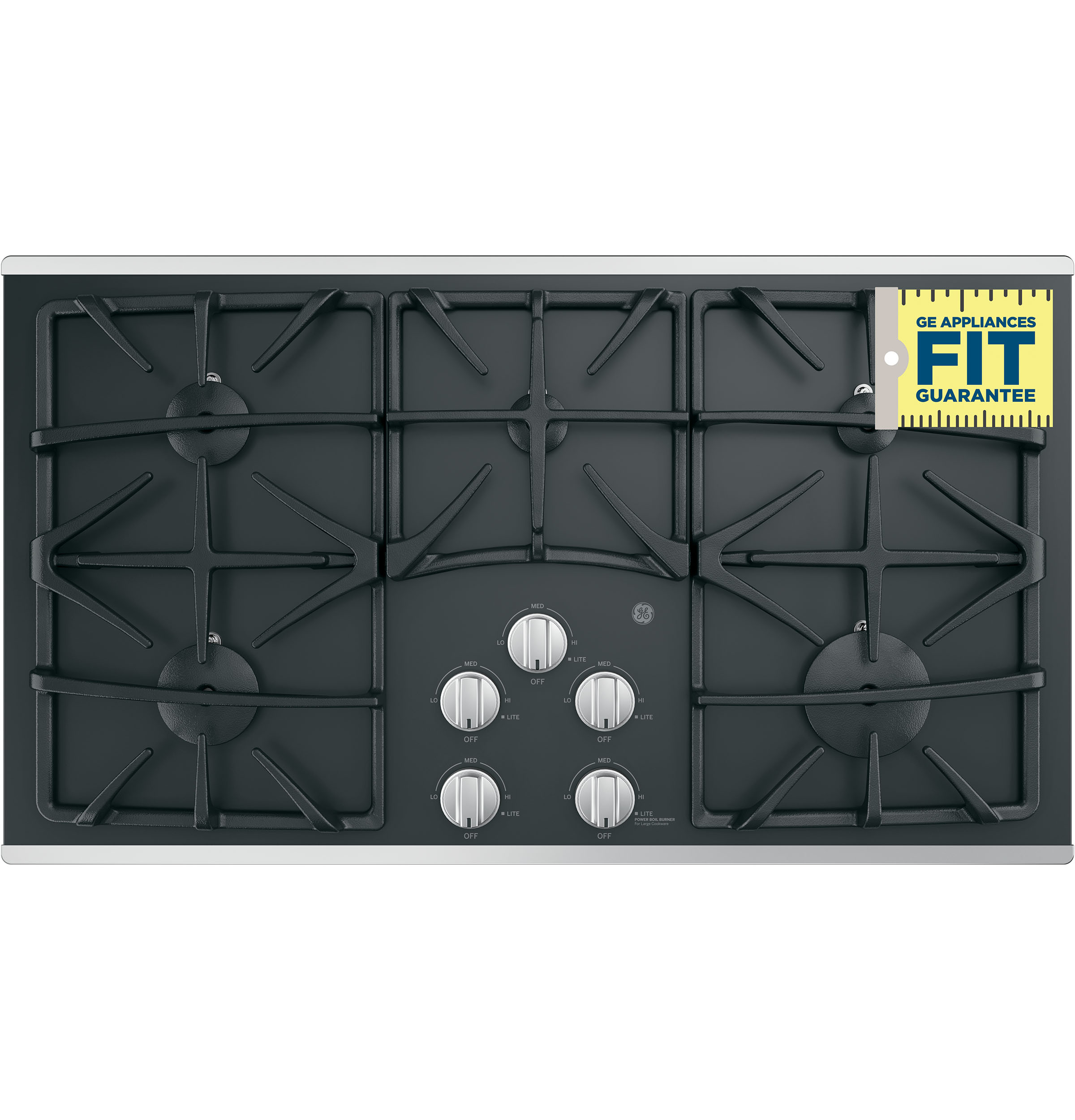 GE - JGP5536SLSS - GE® 36 Built-In Gas on Glass Cooktop with 5 Burners and  Dishwasher Safe Grates-JGP5536SLSS | Spotts Appliance