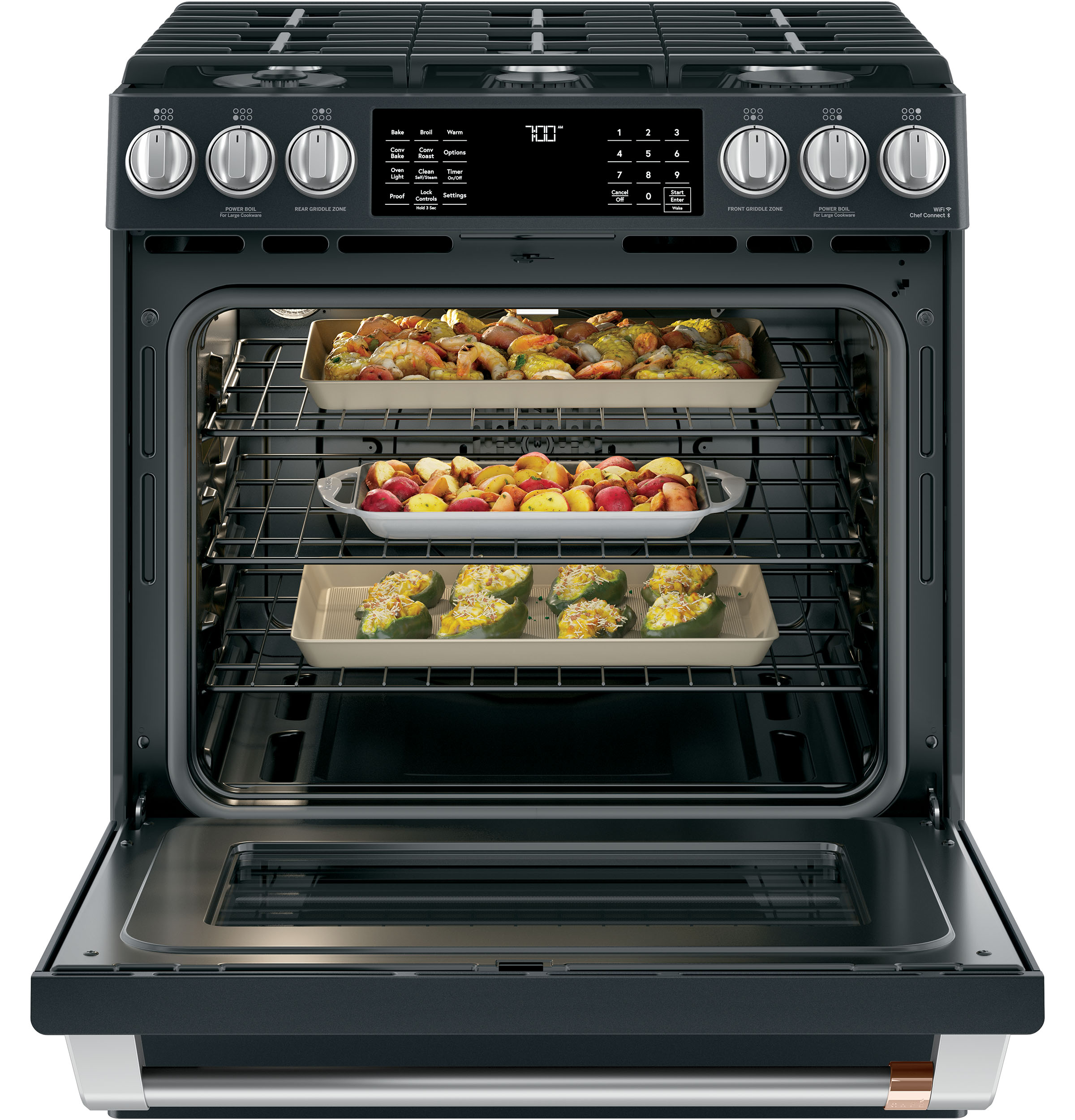 Cafe CGS700P3MD1 Café™ 30" Smart SlideIn, FrontControl, Gas Range