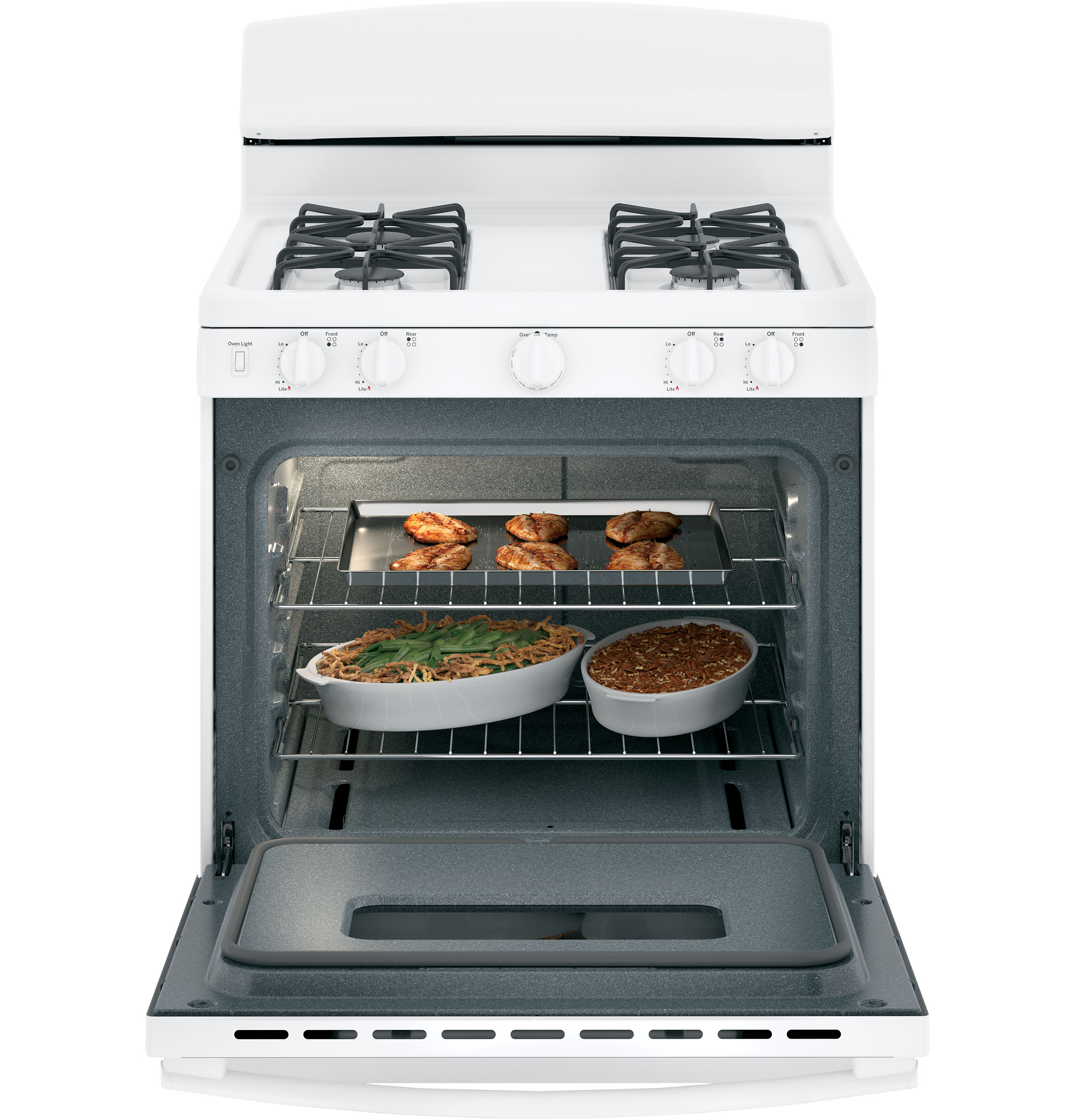 GE JGBS10DEMWW GE® 30" FreeStanding Front Control Gas Range
