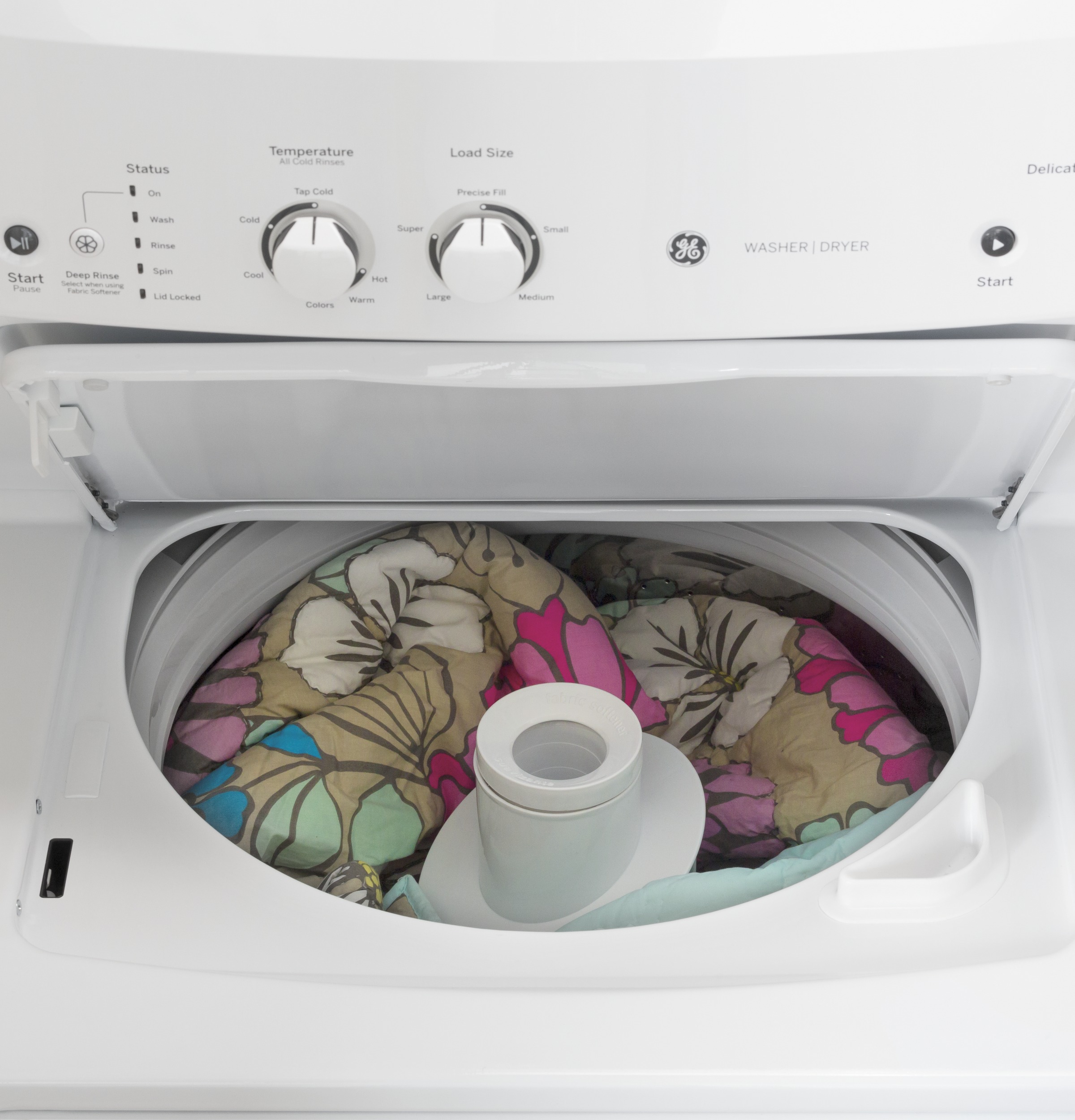 GE GUD27ESSMWW GE Unitized Spacemaker® 3.8 cu. ft. Capacity Washer with Stainless Steel
