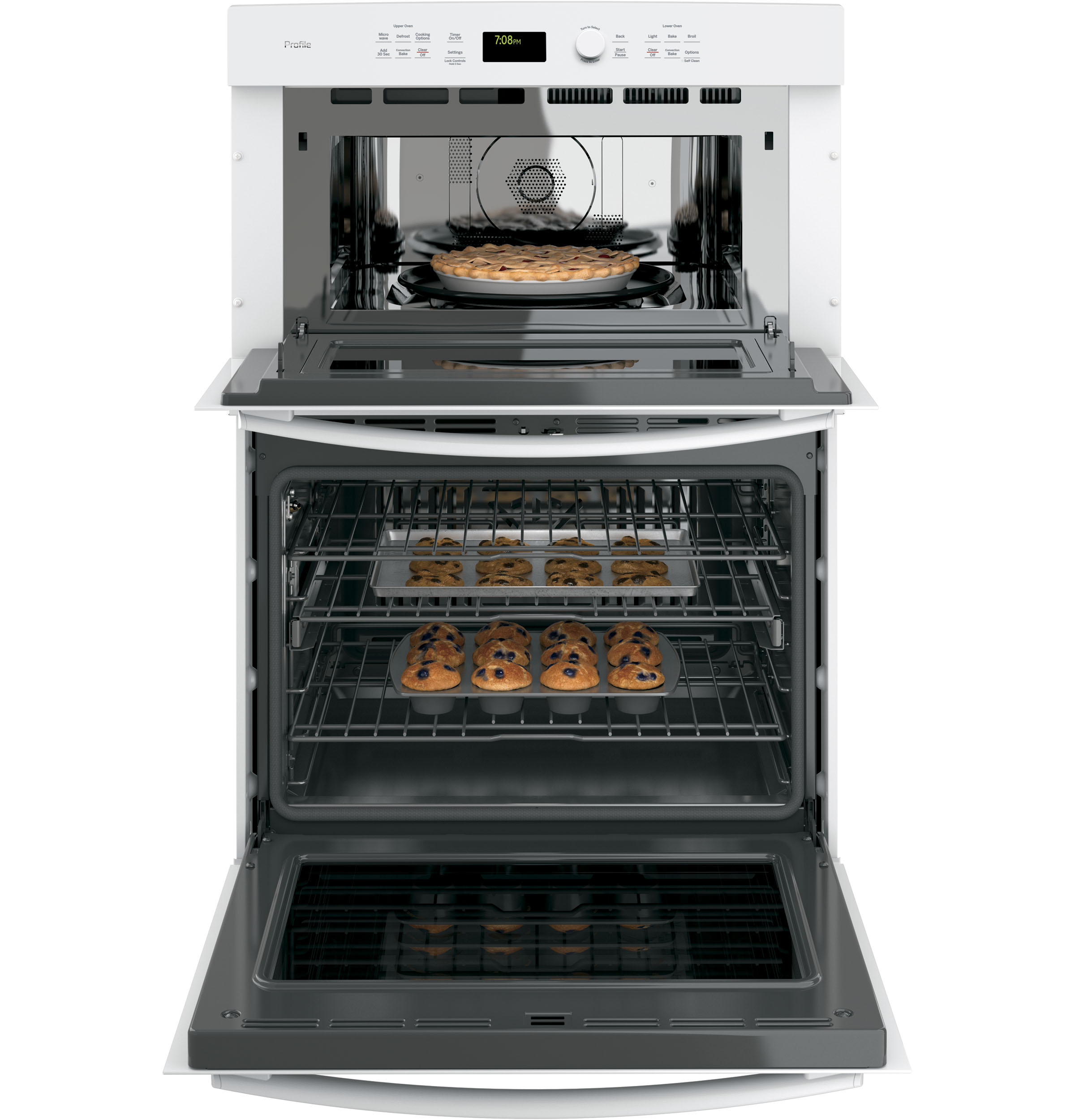Model: PT7800DHWW | Profile GE Profile™ 30" Built-In Combination Convection Microwave/Convection Wall Oven