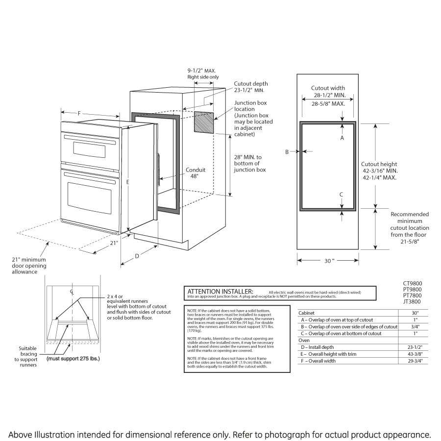 Model: PT7800DHWW | Profile GE Profile™ 30" Built-In Combination Convection Microwave/Convection Wall Oven