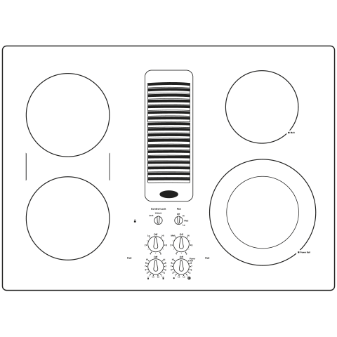 Model: PP9830DJBB | Profile GE Profile™ 30" Downdraft Electric Cooktop