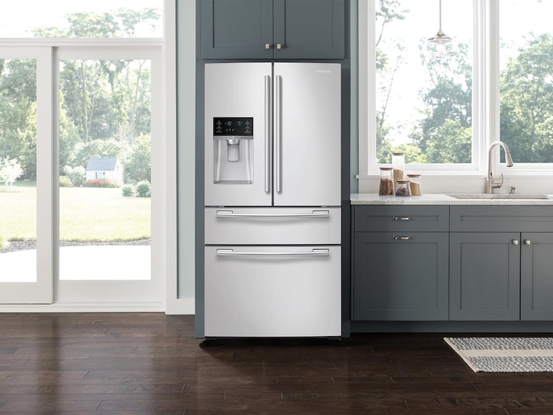 Model: RF25HMEDBWW | Samsung 25 cu. ft. 4-Door French Door Refrigerator 