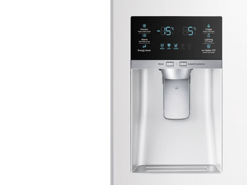 Model: RF25HMEDBWW | Samsung 25 cu. ft. 4-Door French Door Refrigerator 
