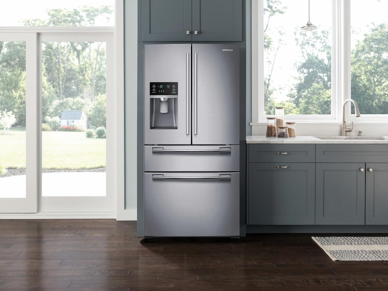Model: RF25HMEDBSR | Samsung 25 cu. ft. 4-Door French Door Refrigerator
