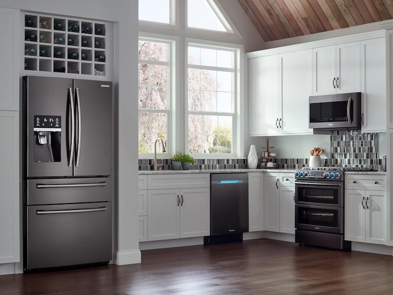 Model: RF25HMEDBSG | Samsung 25 cu. ft. 4-Door French Door Refrigerator 