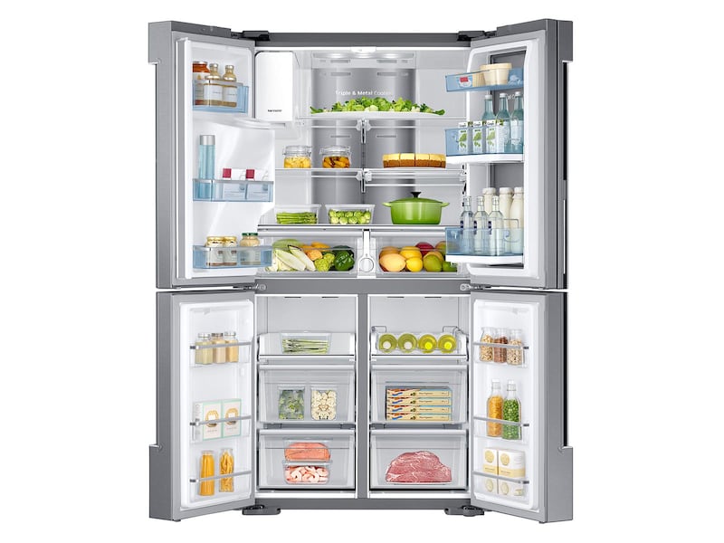 Model: RF22K9381SR | Samsung 22 cu. ft. Counter Depth 4-Door Flex™ Food Showcase Refrigerator with FlexZone™ 