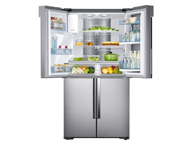 Model: RF22K9381SR | Samsung 22 cu. ft. Counter Depth 4-Door Flex™ Food Showcase Refrigerator with FlexZone™ 