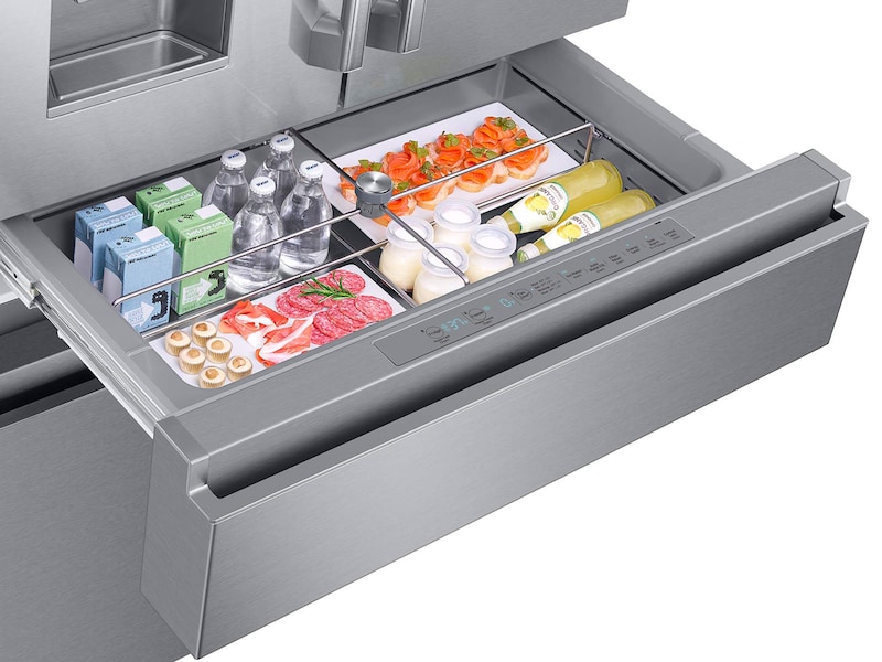 Model: RF23M8090SR | Samsung 23 cu. ft. Capacity Counter Depth 4-Door French Door Refrigerator with Polygon Handles
