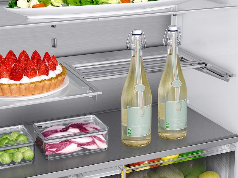 Model: RF23M8090SG | Samsung 23 cu. ft. Capacity Counter Depth 4-Door French Door Refrigerator with Polygon Handles