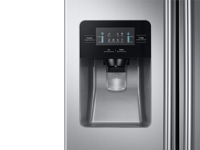 Model: RS25J500DSR | Samsung 25 cu. ft. Side-By-Side Refrigerator with LED Lighting 