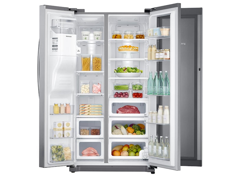 Model: RH25H5611SR | Samsung 24.7 cu. ft. Side-by-Side Food ShowCase Refrigerator with Metal Cooling 