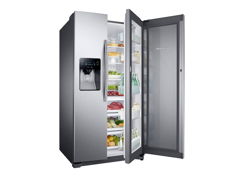 Model: RH25H5611SR | Samsung 24.7 cu. ft. Side-by-Side Food ShowCase Refrigerator with Metal Cooling 