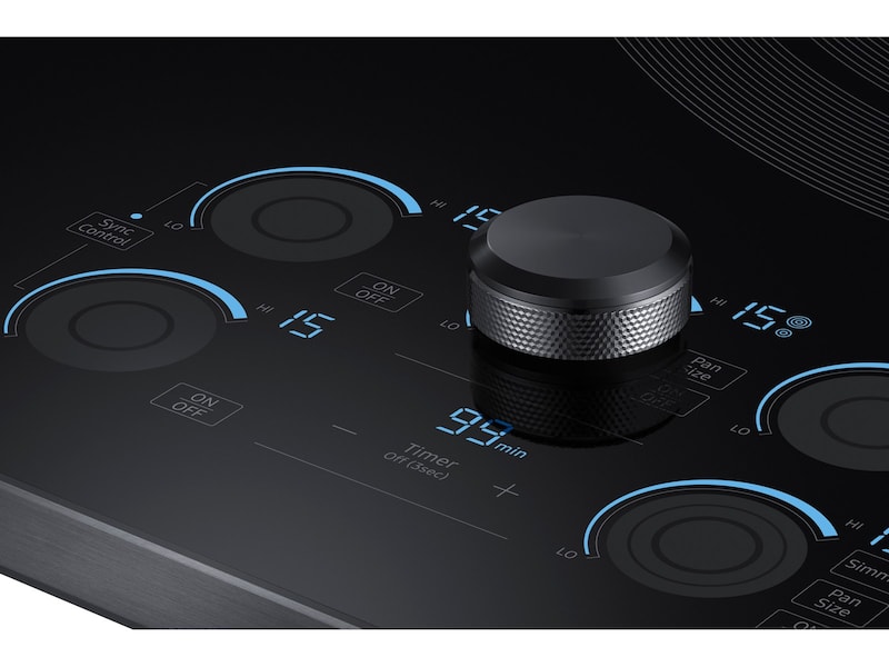 Model: NZ36K7570RG | Samsung 36" Smart Electric Cooktop with Sync Elements in Black Stainless Steel