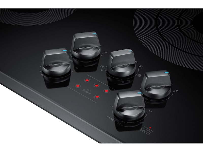 Model: NZ36K6430RG | Samsung 36" Smart Electric Cooktop in Black Stainless Steel