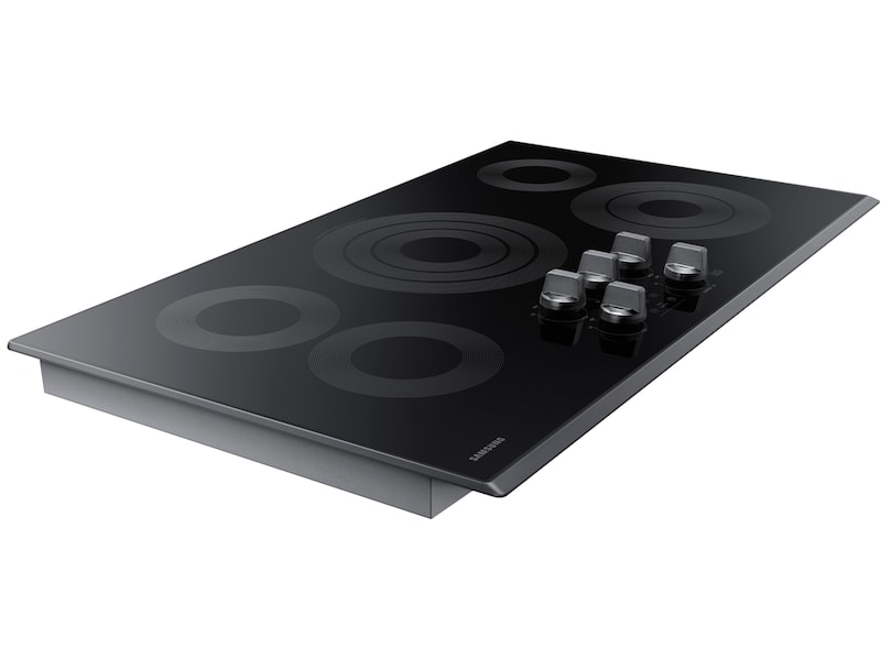 Model: NZ36K6430RG | Samsung 36" Smart Electric Cooktop in Black Stainless Steel