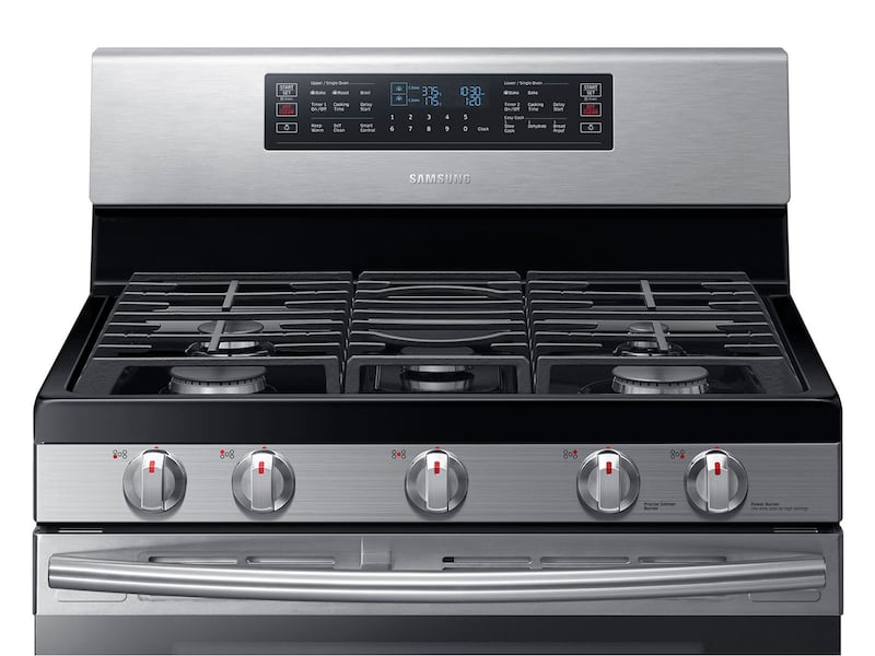 Model: NX58M6850SS | Samsung 5.8 cu. ft. Freestanding Gas Range with 16K and 15K BTU Power Burners