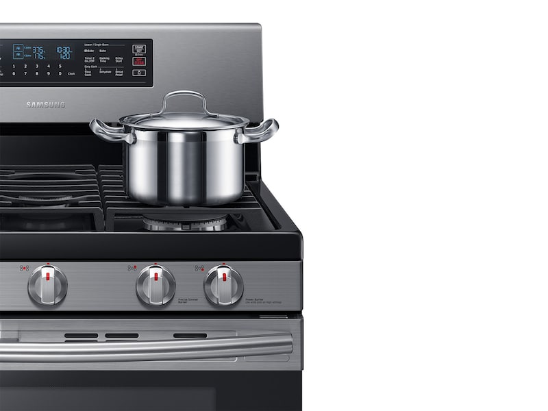 Model: NX58M6850SS | Samsung 5.8 cu. ft. Freestanding Gas Range with 16K and 15K BTU Power Burners