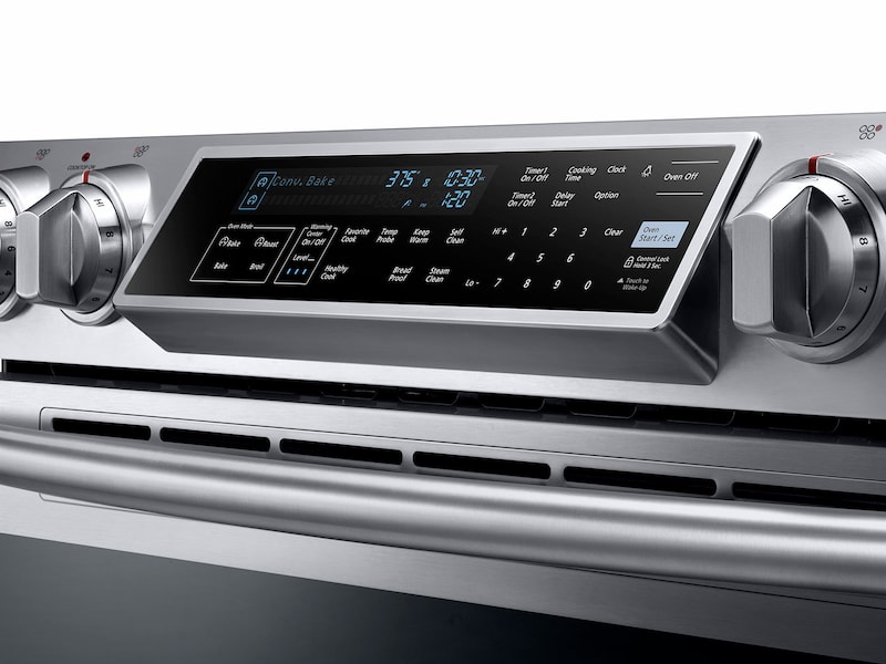Model: NE58F9500SS | Samsung 5.8 cu. ft. Slide-in Electric Range