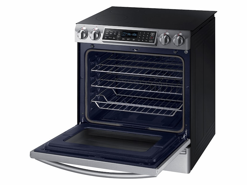 Model: NE58K9560WS | Samsung 5.8 cu. ft. Slide-In Induction Range with Virtual Flame™ Technology in Stainless Steel