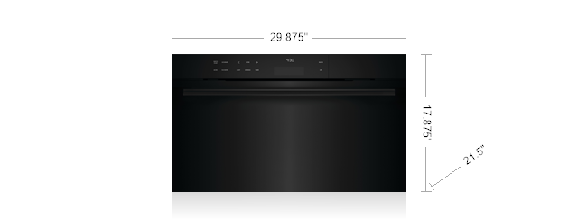 Model: CSO30CM/B/TH Shown with optional Black Handle Accessory | Wolf 30" E Series Contemporary Convection Steam Oven 