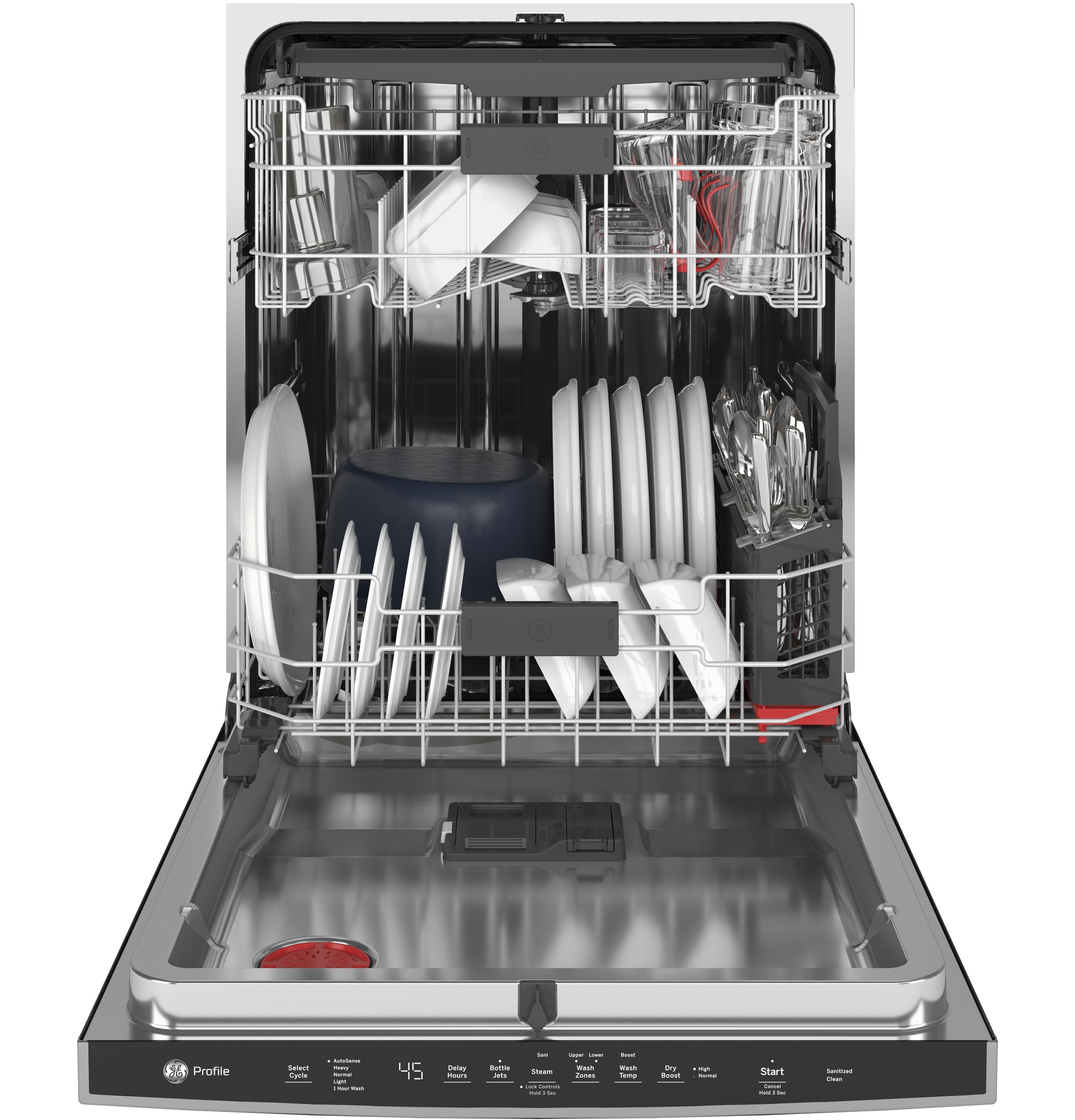 GE® Top Control with Stainless Steel Interior Dishwasher with