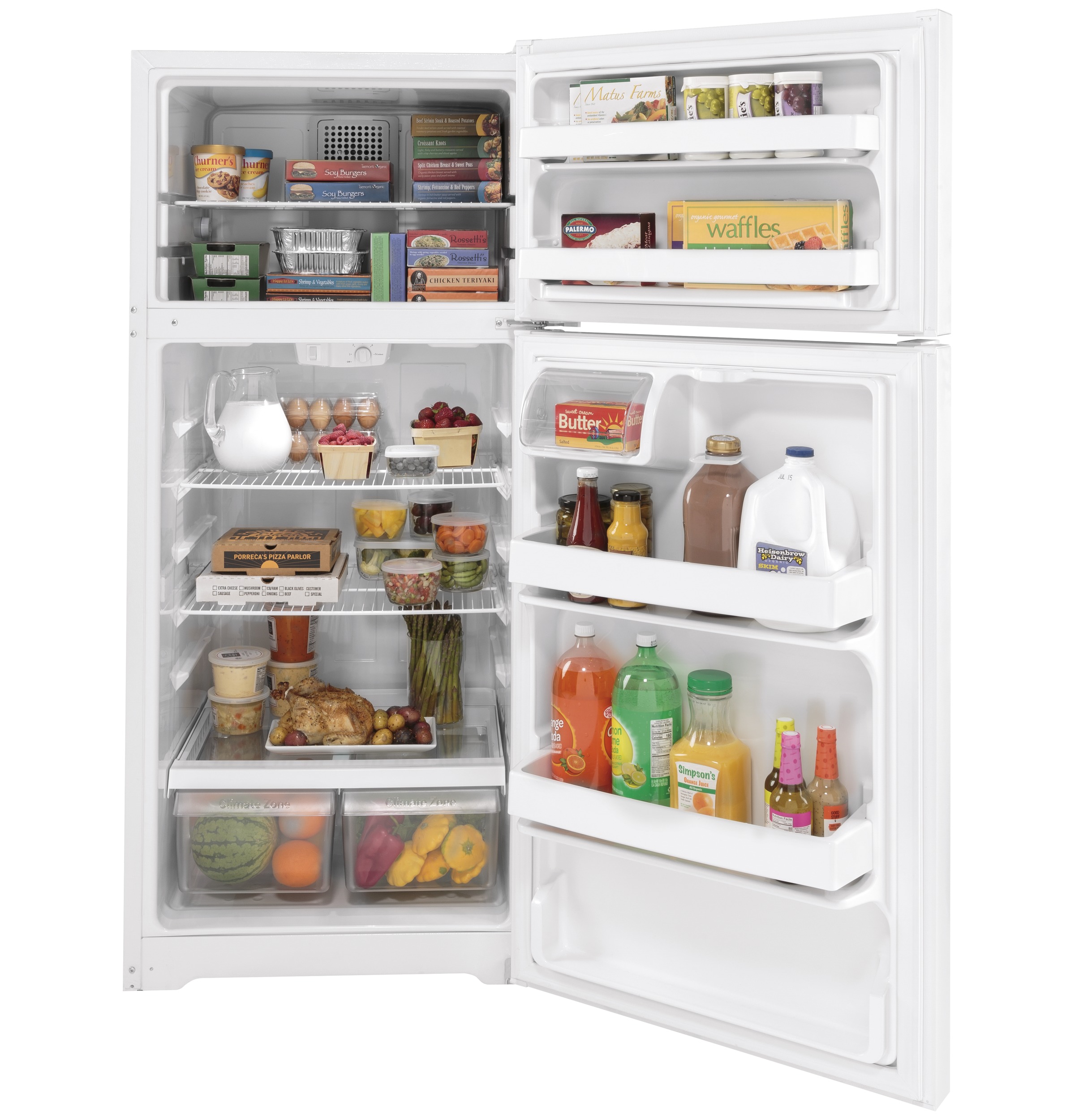 GE GTE17DTNRWW GE® ENERGY STAR® 16.6 Cu. Ft. TopFreezer