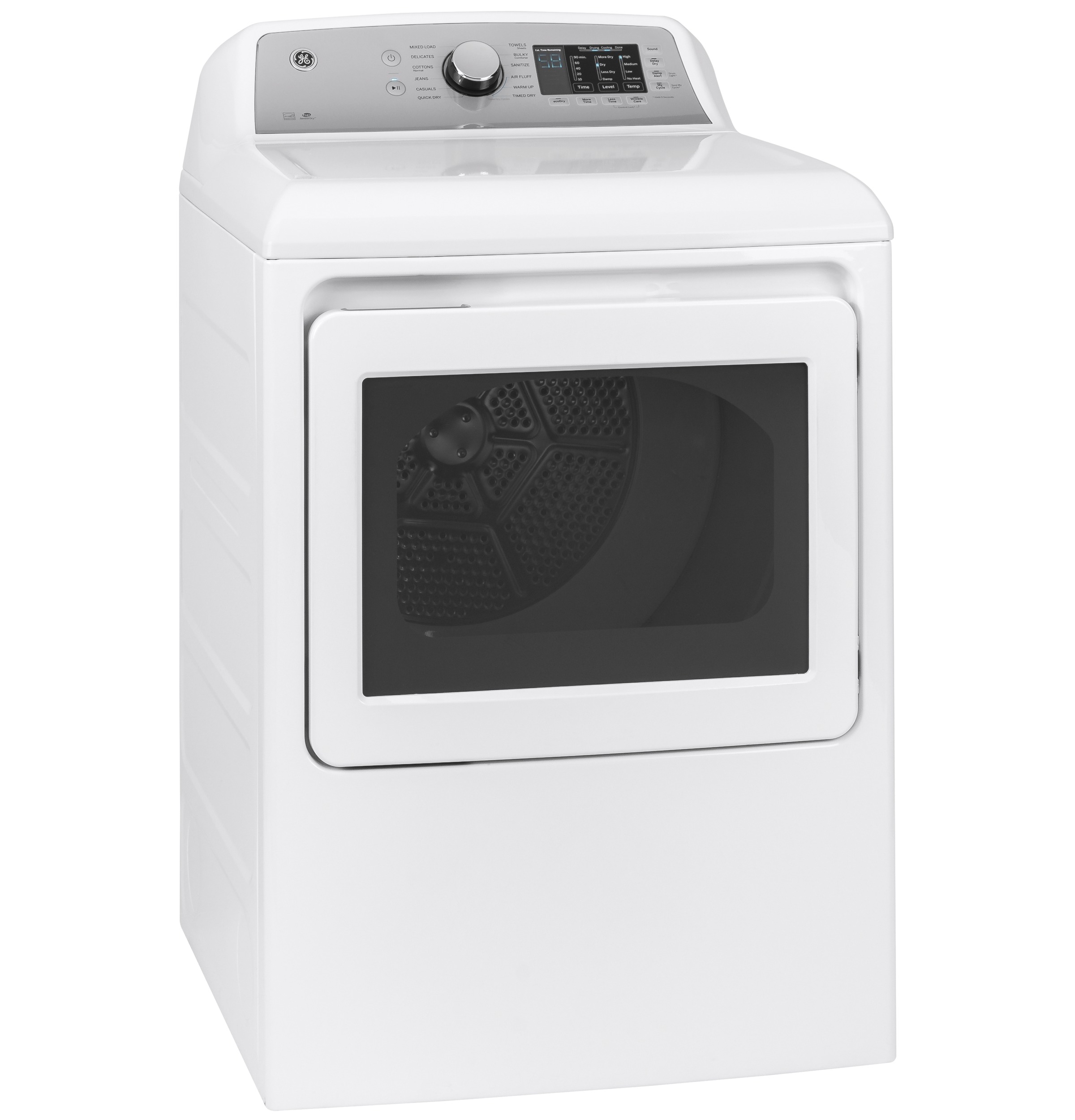 GE GTD72EBSNWS GE® 7.4 cu. ft. Capacity aluminized alloy drum Electric Dryer with Sanitize
