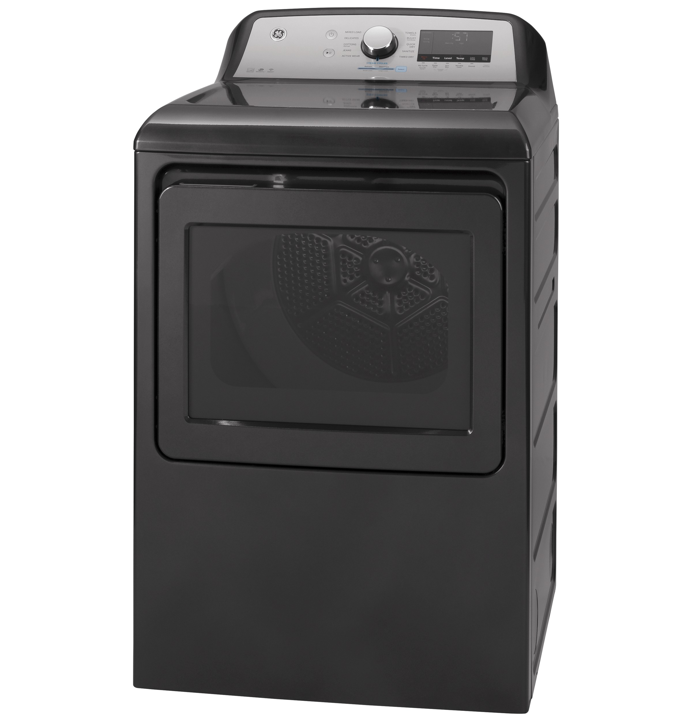 Model: GTD84GCPNDG-SD | GE GE 7.4 cu. ft. Capacity Smart aluminized alloy drum Gas Dryer with Sanitize Cycle and HE Sensor Dry