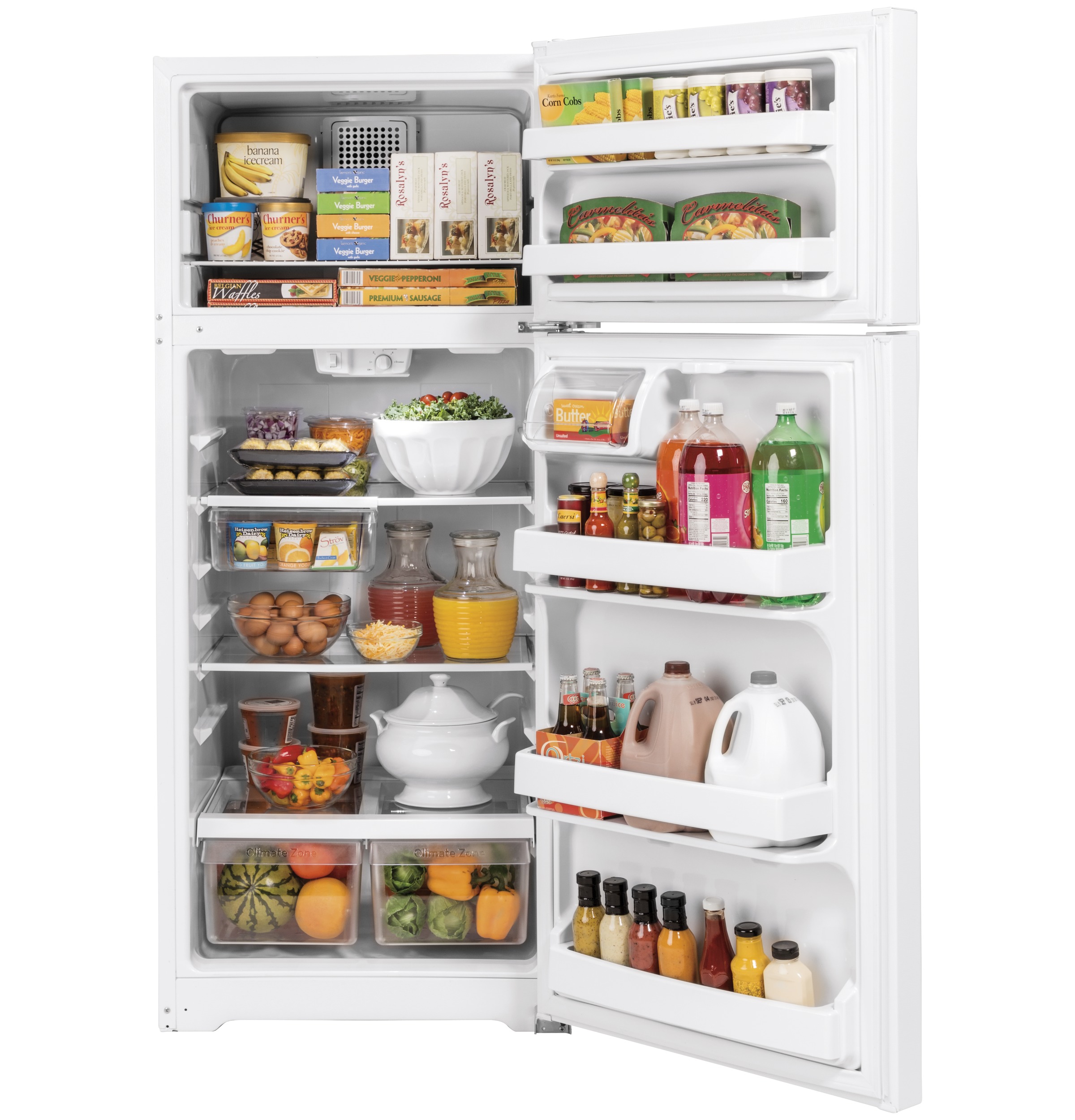 GE GTE18GTNRWW GE® ENERGY STAR® 17.5 Cu. Ft. TopFreezer