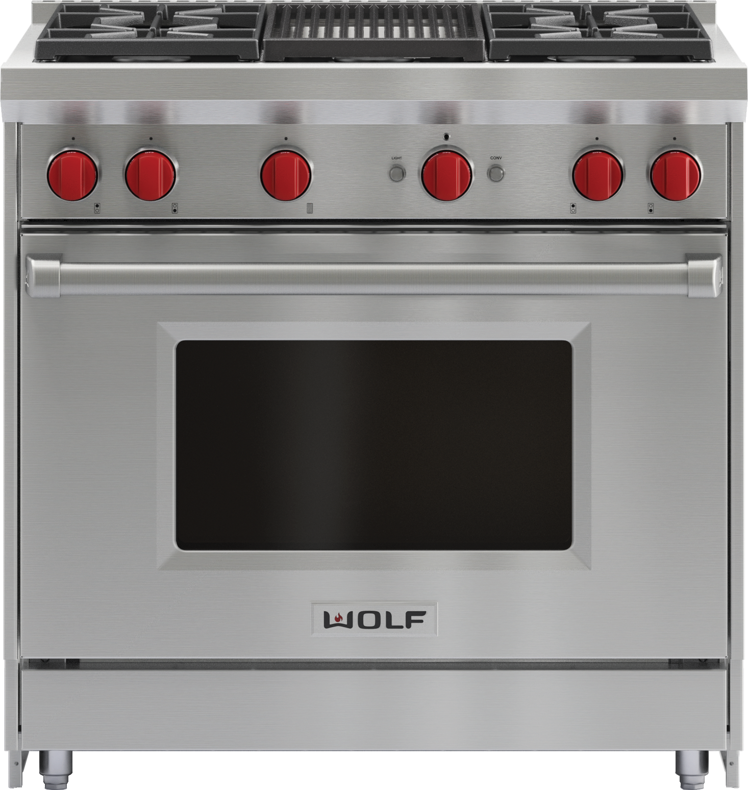 Wolf GR364C 36" Gas Range 4 Burners and Infrared Charbroiler