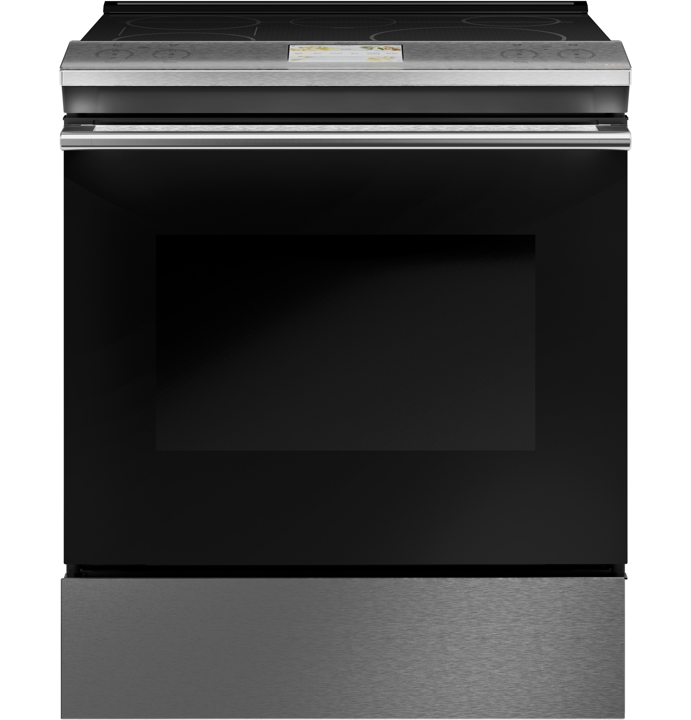 Cafe Café™ 30" Smart Slide-In, Front-Control, Induction and Convection Range in Platinum Glass