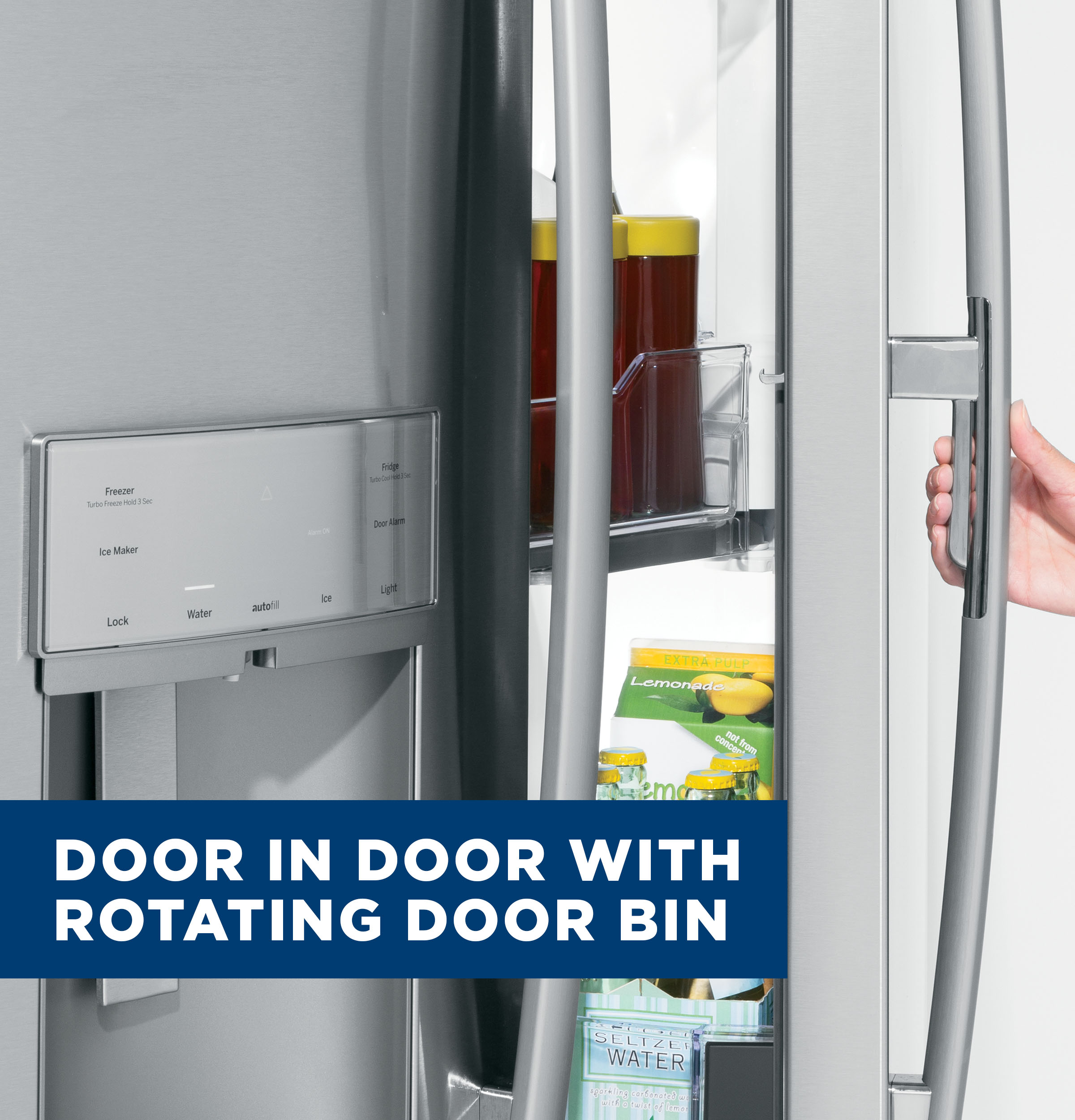 PFD28KYNFS by GE Appliances - GE Profile™ Series 27.7 Cu. Ft. Fingerprint  Resistant French-Door Refrigerator with Door In Door and Hands-Free  AutoFill