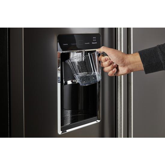 Kitchenaid Krfc704fbs 23 8 Cu Ft 36 Counter Depth French Door Platinum Interior Refrigerator With Printshield Finish Krfc704fbs Snyder Diamond