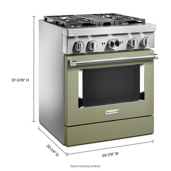 Model: KFDC500JAV | KitchenAid KitchenAid® 30'' Smart Commercial-Style Dual Fuel Range with 4 Burners