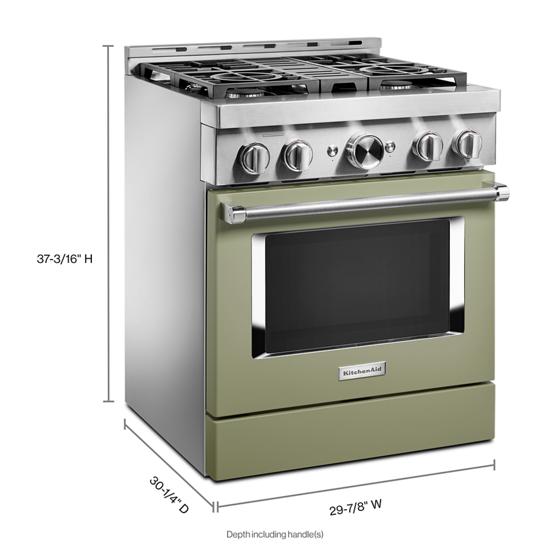 Model: KFGC500JAV | KitchenAid KitchenAid® 30'' Smart Commercial-Style Gas Range with 4 Burners
