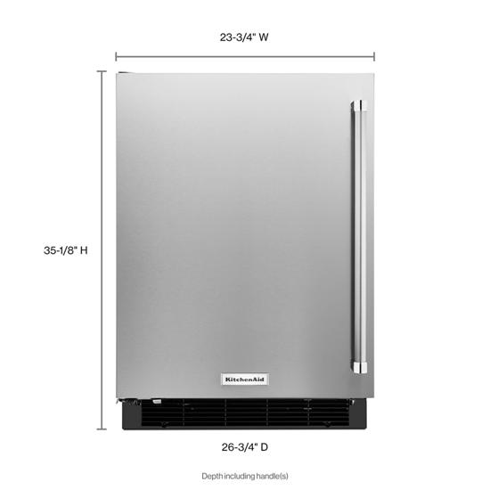 Model: KURL104ESB | KitchenAid 24" Undercounter Refrigerator with Stainless Steel Door