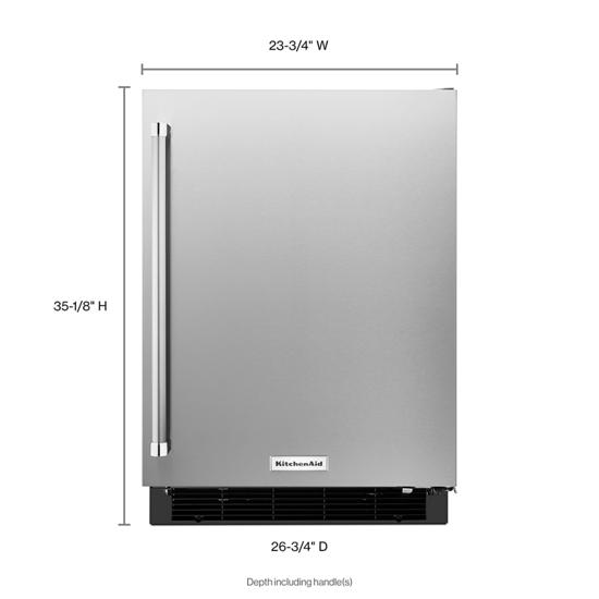 Model: KURR104ESB | KitchenAid 24" Undercounter Refrigerator with Stainless Steel Door